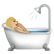 person taking bath: medium-light skin tone untuk platform Samsung