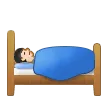person in bed: light skin tone per la piattaforma Samsung
