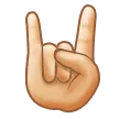 sign of the horns: light skin tone untuk platform Samsung