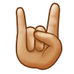 sign of the horns: medium-light skin tone per la piattaforma Samsung