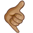 call me hand: medium skin tone untuk platform Samsung
