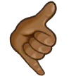 call me hand: medium-dark skin tone per la piattaforma Samsung