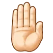 raised back of hand: light skin tone สำหรับแพลตฟอร์ม Samsung
