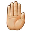 raised back of hand: medium-light skin tone per la piattaforma Samsung
