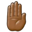 raised back of hand: medium-dark skin tone สำหรับแพลตฟอร์ม Samsung