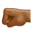 left-facing fist: medium-dark skin tone untuk platform Samsung