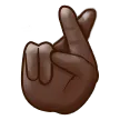 crossed fingers: dark skin tone für Samsung Plattform