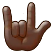 love-you gesture: dark skin tone สำหรับแพลตฟอร์ม Samsung