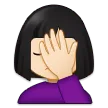 woman facepalming: light skin tone til Samsung platform