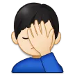 man facepalming: light skin tone per la piattaforma Samsung
