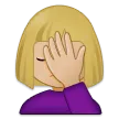 Samsung 플랫폼을 위한 woman facepalming: medium-light skin tone