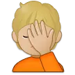 person facepalming: medium-light skin tone für Samsung Plattform