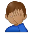 man facepalming: medium skin tone für Samsung Plattform