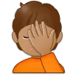 person facepalming: medium skin tone für Samsung Plattform