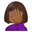 woman facepalming: medium-dark skin tone per la piattaforma Samsung