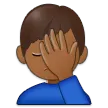 Samsung 플랫폼을 위한 man facepalming: medium-dark skin tone