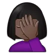 woman facepalming: dark skin tone pentru platforma Samsung