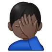 man facepalming: dark skin tone pentru platforma Samsung