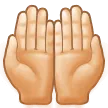 palms up together: light skin tone per la piattaforma Samsung