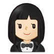 woman in tuxedo: light skin tone til Samsung platform