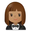 woman in tuxedo: medium skin tone til Samsung platform