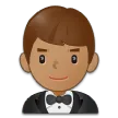 man in tuxedo: medium skin tone pentru platforma Samsung