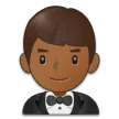 man in tuxedo: medium-dark skin tone สำหรับแพลตฟอร์ม Samsung