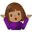 Samsungプラットフォームのwoman shrugging: medium skin tone
