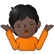 person shrugging: dark skin tone für Samsung Plattform