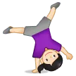 woman cartwheeling: light skin tone untuk platform Samsung