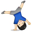 man cartwheeling: light skin tone til Samsung platform