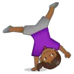 woman cartwheeling: medium-dark skin tone for Samsung platform