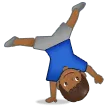 man cartwheeling: medium-dark skin tone for Samsung platform