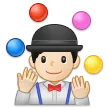 man juggling: light skin tone til Samsung platform