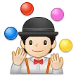 person juggling: light skin tone สำหรับแพลตฟอร์ม Samsung