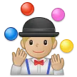 man juggling: medium-light skin tone for Samsung platform