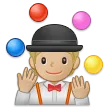 person juggling: medium-light skin tone per la piattaforma Samsung