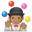 person juggling: medium skin tone untuk platform Samsung
