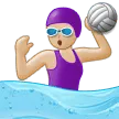 woman playing water polo: medium-light skin tone voor Samsung platform