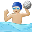 man playing water polo: medium-light skin tone สำหรับแพลตฟอร์ม Samsung