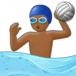 man playing water polo: medium-dark skin tone สำหรับแพลตฟอร์ม Samsung