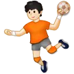 person playing handball: light skin tone pentru platforma Samsung