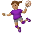 Samsung প্ল্যাটফর্মে জন্য woman playing handball: medium skin tone