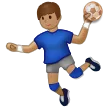 man playing handball: medium skin tone pentru platforma Samsung