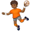 person playing handball: medium-dark skin tone สำหรับแพลตฟอร์ม Samsung