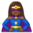 woman superhero: medium-dark skin tone untuk platform Samsung