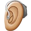 ear with hearing aid: medium-light skin tone für Samsung Plattform