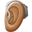 ear with hearing aid: medium skin tone für Samsung Plattform