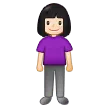 woman standing: light skin tone para a plataforma Samsung