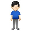 man standing: light skin tone สำหรับแพลตฟอร์ม Samsung